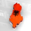 3d flag map of albania