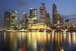 Singapore business district at night