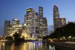 Singapore business district at night