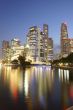 Singapore business district at night