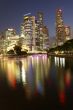 Singapore business district at night