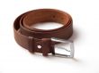 brown men`s belt with chrome clasp