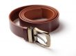 Brown men`s belt with bronze clasp