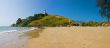 Panoramic shot of a tropical beach