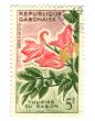 Old Gobon stamp with tulip of Gabon