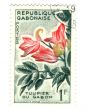 Old Gobon stamp with tulip of Gabon