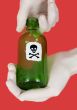 Green bottle with skull and crossbones