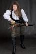 The girl - pirate with a sabre in hands