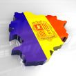 3d made flag map of andorra