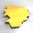 3d made golden map of andorra