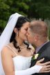 Bride and groom are kissing