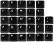Alphabet made with keyboards buttons isolated