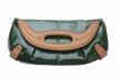 Green leather handbag