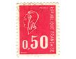 Old red french stamp with head