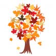 Abstract tree with autumn leaves