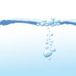 Blue water with bubbles