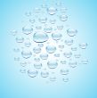 Blue water with bubbles