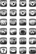 Vector illustration of glossy multimedia icon set