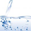 Blue water with bubbles