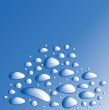 Blue water with bubbles
