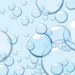 Blue water with bubbles