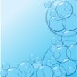 Blue water with bubbles