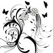 Beautiful girl with flowers in hair