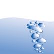 Blue water with bubbles