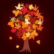 Abstract tree with autumn leaves