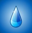 blue water drop falling