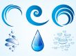 logo elements, water drops, bubbles and waves