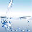 Blue water with bubbles