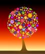 Colorful tree with flowers