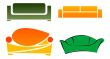 Four different abstract stylized sofa