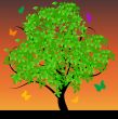 Abstract tree with green leafs