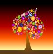 Colorful tree with flowers