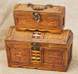 Two wooden ancient chest