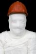 Bandaged worker in helmet