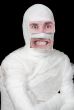 Bandaged man with false paper face
