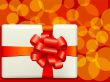 Christmas present box with a bow