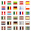 flag stamps set , easily editable vector illustration