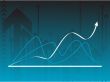 Blue vector background with a graph