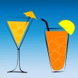 Cocktails on blue background