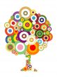 Abstract vector tree with colorful bubbles