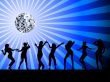 silhouettes of people dancing on the dancefloor