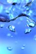 Blue water with bubbles