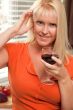 Attractive Blond with a Glass of Wine