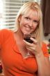 Attractive Blond with a Glass of Wine