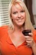 Attractive Blond with a Glass of Wine