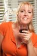Attractive Blond with a Glass of Wine